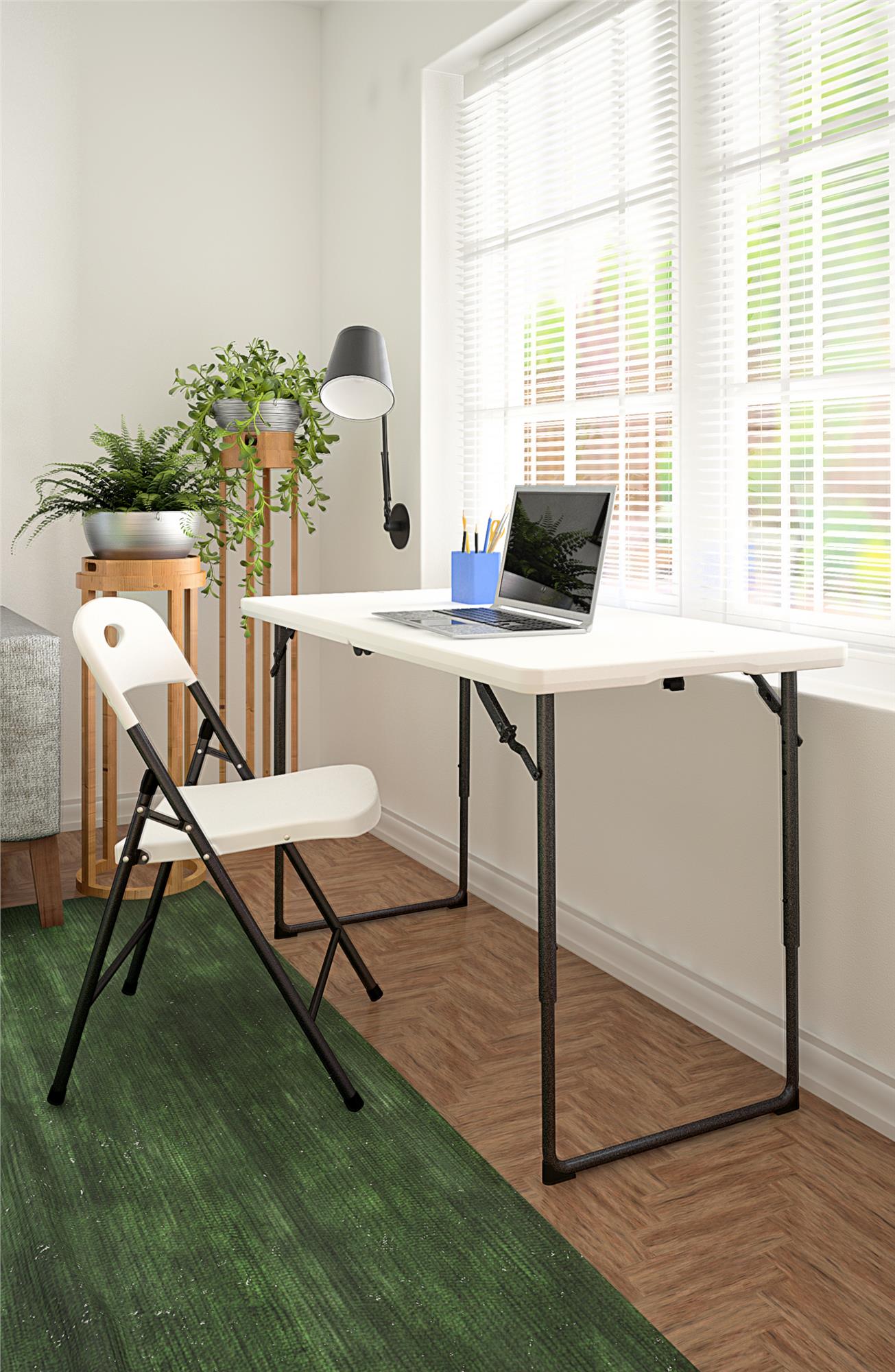 【USED】familiar51cmハット COSCO 4 ft. Centerfold Blow Mold Utility Table, Adjustable