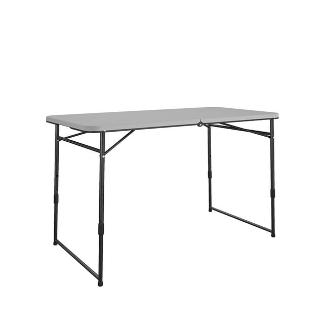 COSCO 4 ft. FoldinHalf Portable Utility Table, Gray, Indoor/Outdoor