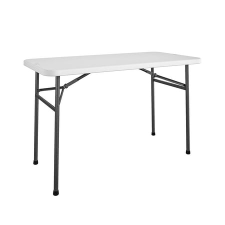 COSCO 4 ft. Straight Folding Utility Table, White