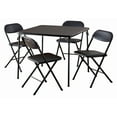 thumbnail image 1 of COSCO 5-Piece Folding Set with Card Table and 4 Vinyl Padded Chairs, Black, 1 of 9