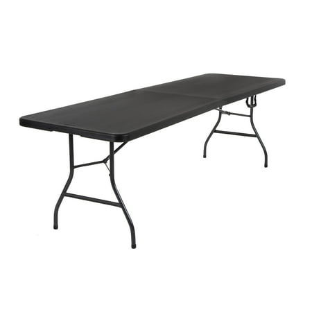 COSCO 8 ft. Fold-in-Half Banquet Table w/Handle, Black