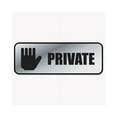 thumbnail image 1 of COSCO Brushed Metal Office Sign, Private, 9 x 3, Silver, 1 of 2