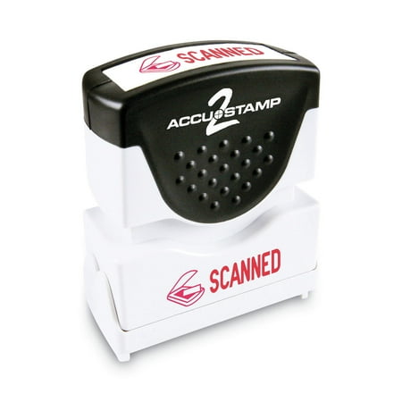 ACCUSTAMP2 Pre-Inked Shutter Stamp, Red, SCANNED, 1 5/8 x 1/2 -COS035605