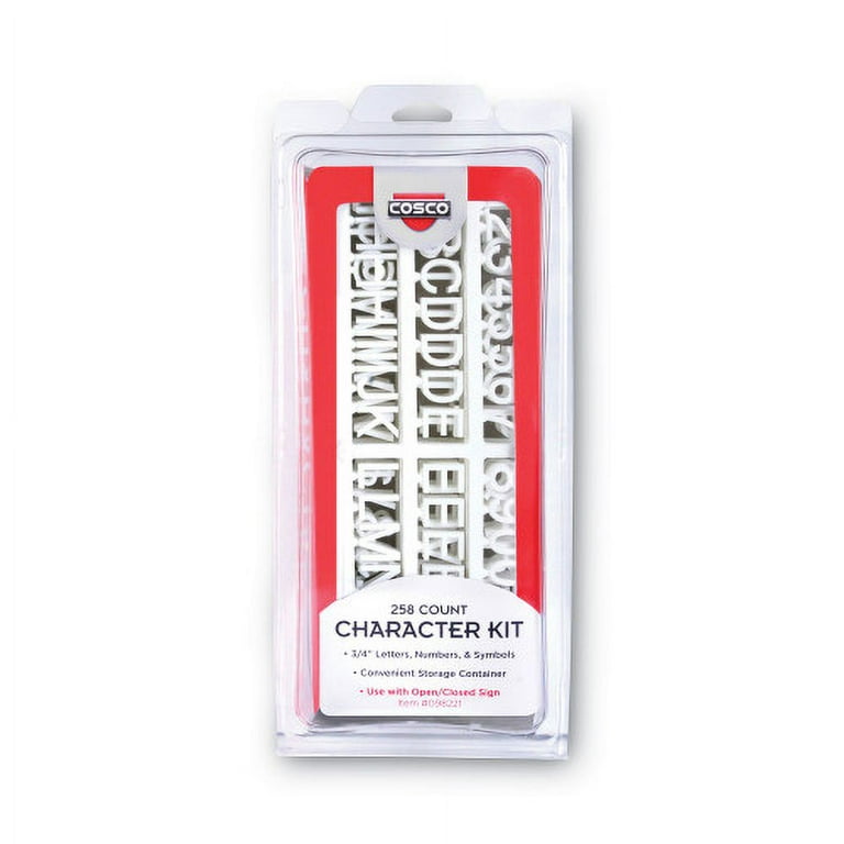 Character Kit, Letters, Numbers, Symbols, Helvetica, White, 0.75 Character Kit, Letters, Numbers, Symbols, Helvetica, White, 0.75