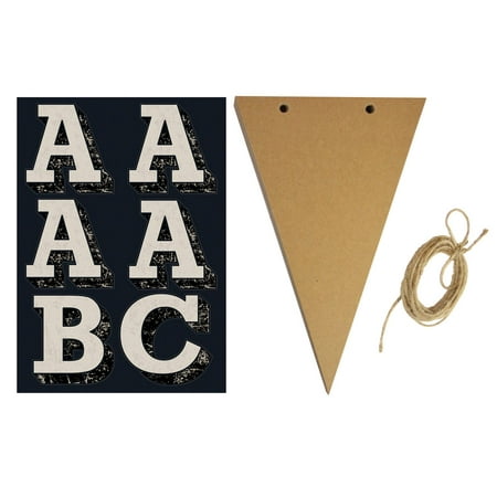 COSCO Chipboard Pennant Banner Kit, 18 Flags, Adhesive Letters, 8 feet Twine