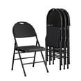 thumbnail image 1 of COSCO Commercial XL Comfort Fabric Padded Metal Folding Chair, Triple Braced, Black, 4-Pack, 1 of 7