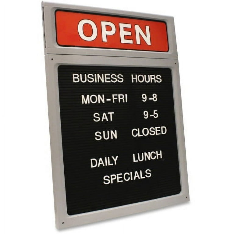 Message/Business Hours Sign, 15 x 20.5, Black/Red Message/Business Hours Sign, 15 x 20.5, Black/Red