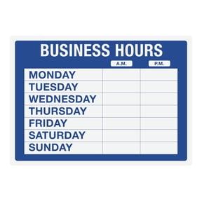 Cosco Static Cling "Business Hours" Sign Kit, 10" x 14", Blue