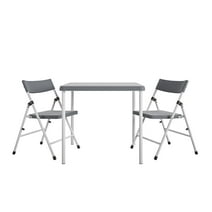COSCO Kid's Activity Set with Folding Chairs, 3-Piece Set, Gray & White