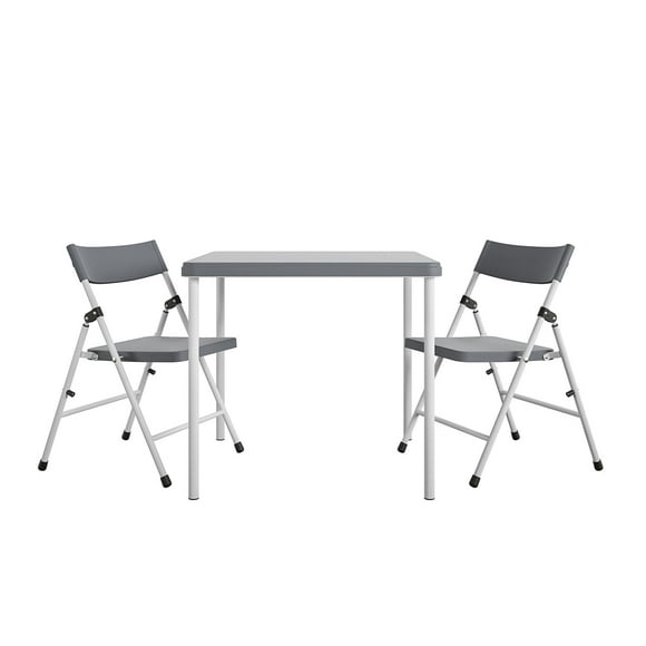 COSCO Kid's Activity Set with Folding Chairs, 3-Piece Set, Gray & White
