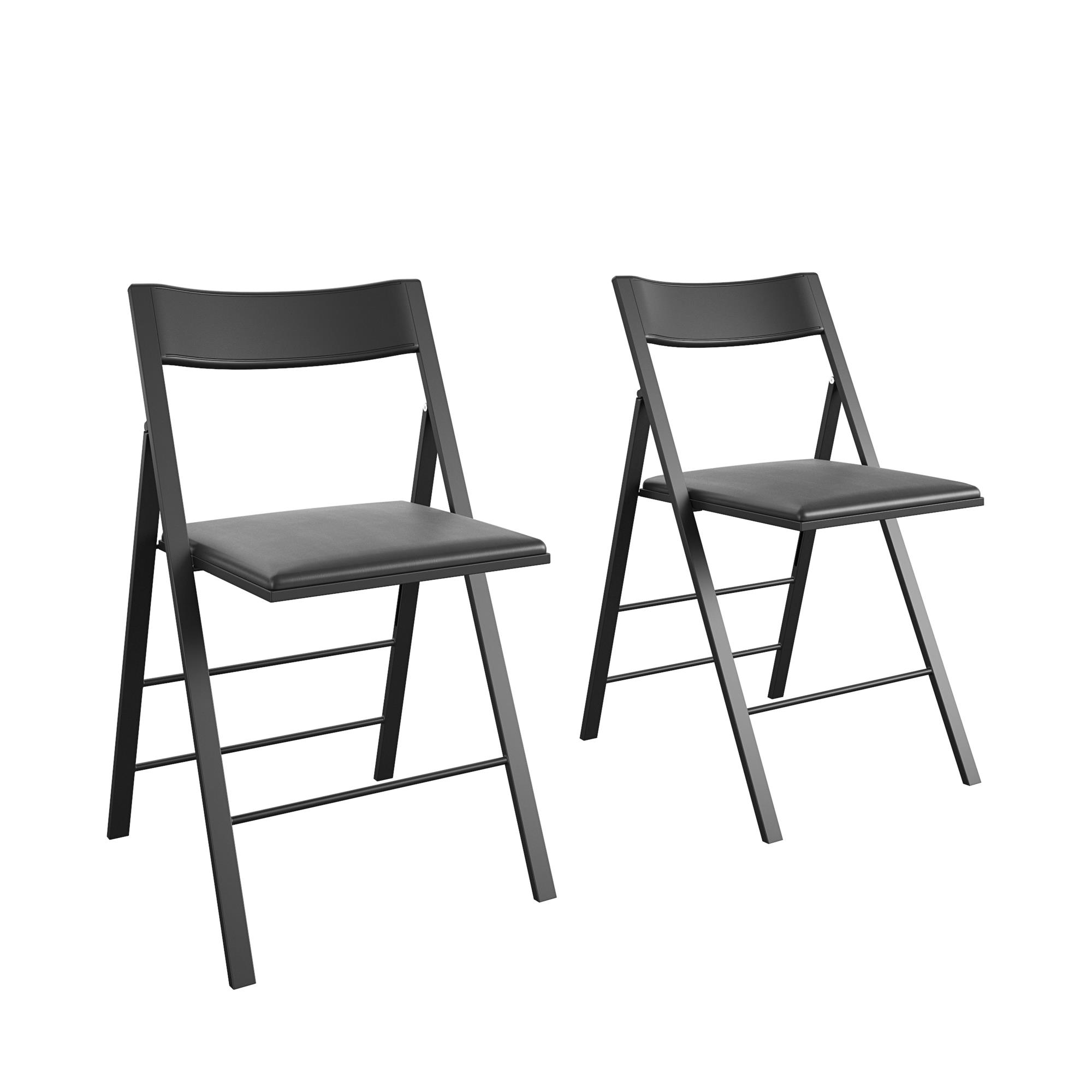 Mainstays Vinyl Folding Chair (4 Pack), Black