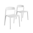 thumbnail image 1 of COSCO Outdoor/Indoor Stacking Resin Chair with Ribbon Back, 2-Pack, White, 1 of 13