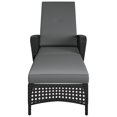 thumbnail image 1 of COSCO Outdoor Living Adjustable Chaise Lounge Chair Patio Furniture, Black Wicker and Gray Cushion, 1 of 7
