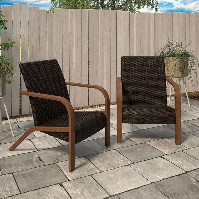 COSCO Outdoor Living, SmartWick, Patio Lounge Chairs, 2-Pack, Dark Brown