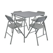 COSCO Premium 5-Piece Folding Table & Chair Dining Set, Gray
