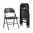 thumbnail image 1 of COSCO Premium Vinyl Padded Metal Folding Chair, Double Braced, Black, 4-Pack, 1 of 10