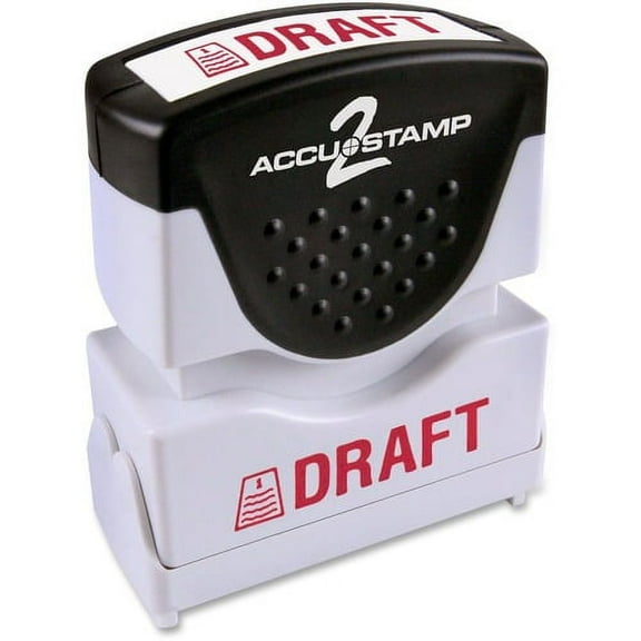 COSCO Shutter Stamp - Message Stamp - "DRAFT" - 0.50" Impression Width - 20000 Impression(s) - Red - Rubber, Plastic - 1 Each | Bundle of 2 Each