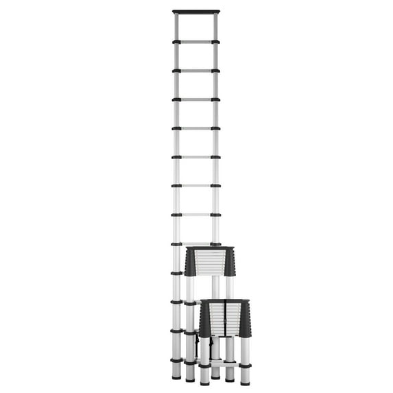 COSCO SmartClose Telescoping Aluminum Ladder with top cap (300-lb Capacity, 12.5 ft. ladder with 16 Ft. Max Reach)