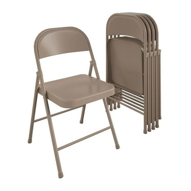 COSCO SmartFold(r)? All-Steel Folding Chair, 4-Pack, Antique Linen