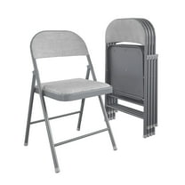 COSCO SmartFold Fabric Folding Chair, 4-Pack, Gray