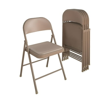 COSCO SmartFold(r)? Vinyl Folding Chair, 4-Pack, Antique Linen