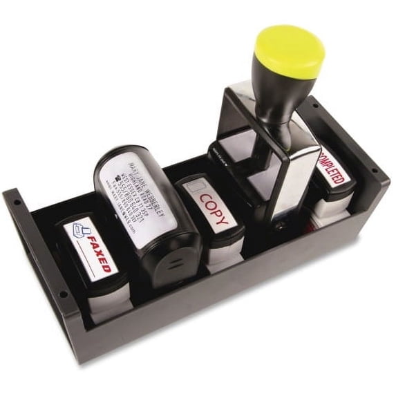 COSCO Standard Stamp/Dater Storage Tray 6 x Stamp - 3" Height x 3.6" Width x 8.9" Depth - Desktop - Gray - Plastic - 1Each