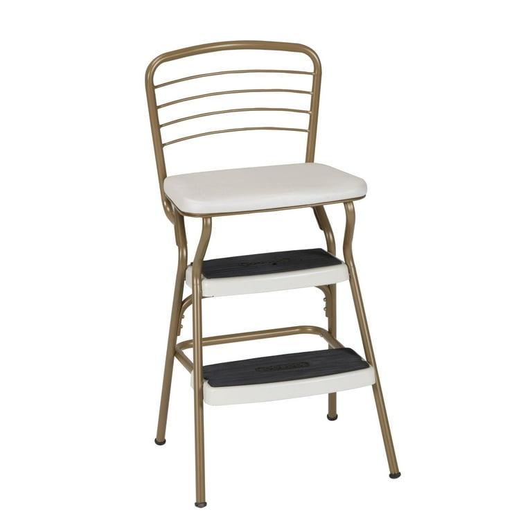 COSCO Stylaire Retro Chair Steel Step Stool with Flip Up Seat