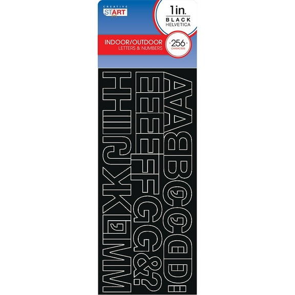 COSCO Vinyl Peel & Stick Letters and Numbers Stickers, 1", Black