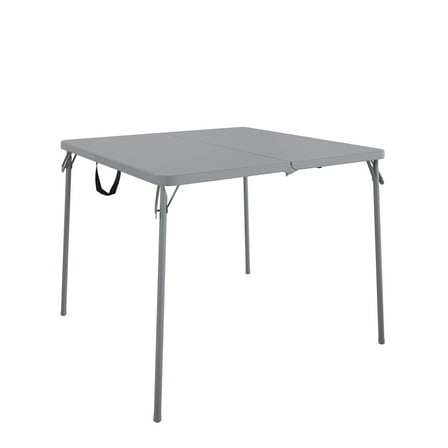 COSCO XL 38.5" Fold-in-Half Card Table w/ Handle, Gray, Indoor & Outdoor, Wheelchair Accessible