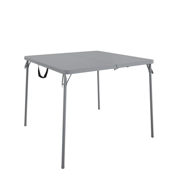 COSCO XL 38.5" Fold-in-Half Card Table w/ Handle, Gray, Indoor & Outdoor, Wheelchair Accessible