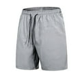 thumbnail image 1 of COSFO Basketball Shorts Men Solid Casual Elastic Waist Shorts Relaxed Fit Ice Silk Quick Dry Mens Shorts, 1 of 4