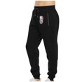 thumbnail image 1 of COSFO Black Men's Sweatpants Casual American Flag Workout Joggers Trousers Running Elastic Waist Drawstring with Zipper Pockets Sweatpants, 1 of 7