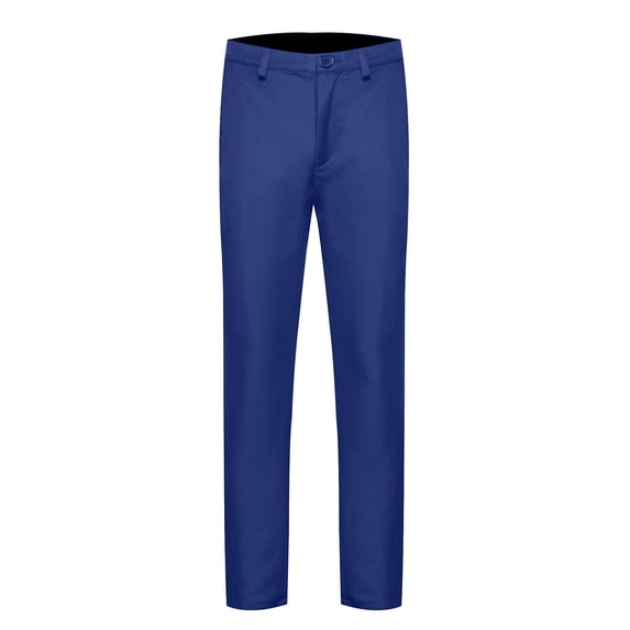COSFO Blue Work Pants for Men Straight-Leg Flat Front Full Casual Solid Clasp Comfort Waist Mens Pants Casual