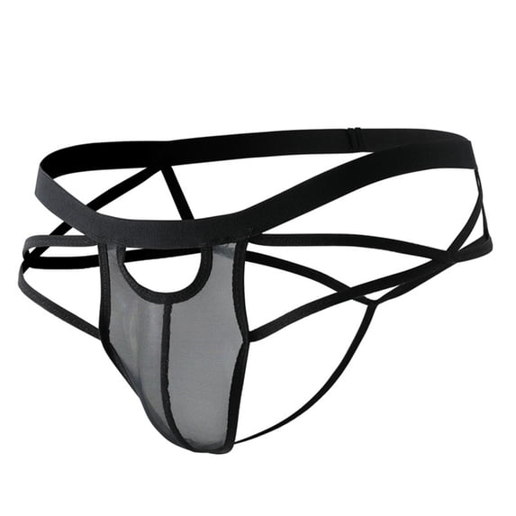 COSFO Bulge Pouch Mens Thongs Underwear Sexy Cut Out Black Underwear Low Rise Lightweight Classic Fit Men Underwear