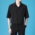 thumbnail image 1 of COSFO Button Down Mens Summer Shirts Collared Short Sleeve Casual Tops Business Solid Regular Fit Mens Shirt, 1 of 7