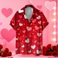 thumbnail image 1 of COSFO Button Up Shirts for Men Graphic Valentine's Day Short Sleeve Tops Classic Fit Collar Vacation Mens Shirts, 1 of 5