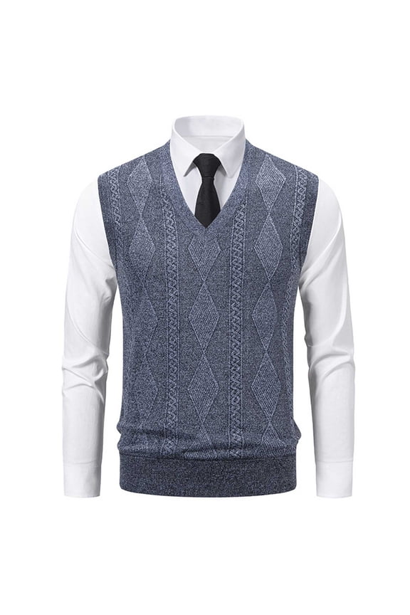 Cable Knit Sweater Vest for Men Big And Tall V Neck Casual Argyle Pullover Sweater Lightweight Sleeveless Fall Slim Fit Men's Tank Tops