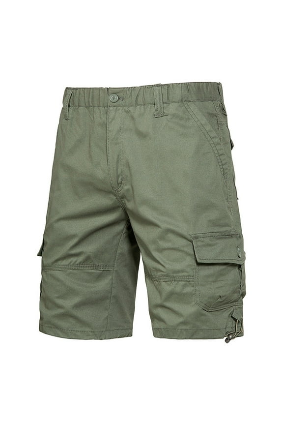 Camouflage Shorts Men Green Comfort Waist Cargo Casual Shorts with Multi-Pocket Work Loose Shorts