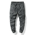 thumbnail image 1 of COSFO Carpenter Men's Tactical Pants Taper Gray Full Workwear Drawstring Solid Elastic Waist Casual Pants for Men, 1 of 7