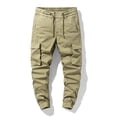 thumbnail image 1 of COSFO Carpenter Tactical Pants Men Full Taper Yellow Workwear Elastic Waist Drawstring Solid Pants for Men, 1 of 9