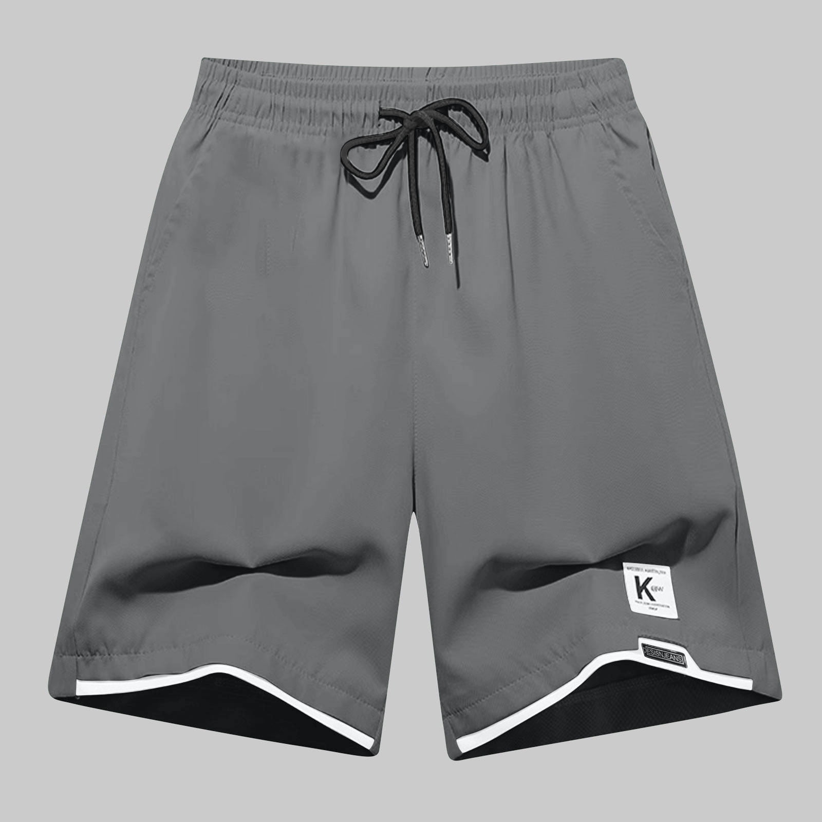 COSFO Casual Basketball Shorts Men Gray Relaxed Fit Elastic Waist ...