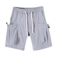 thumbnail image 1 of COSFO Casual Big And Tall Cargo Shorts for Men Gray Elastic Waist Relaxed Fit Multi Pocket Drawstring Outdoor Shorts, 1 of 5
