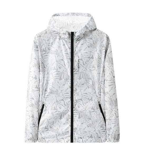 COSFO Casual Hoodies for Men Long Sleeve Hooded Camouflage Full Zip Tops with Zipper Pockets Sunscreen Loose Hoodies