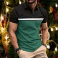 thumbnail image 1 of COSFO Casual Men Polo Shirts Short Sleeve Mesh Striped Shirt Golf Moisture Wicking Collared Loose Fit Pullover Tops, 1 of 7