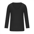 thumbnail image 1 of COSFO Casual Men Shirt Long Sleeve Black V-Neck Solid Pullover Tshirts Shirts for Men, 1 of 4