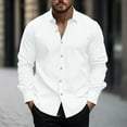 thumbnail image 1 of COSFO Casual Men Shirts Long Sleeve Collared Solid Tops Regular Button Down Shirts, 1 of 5
