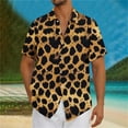 thumbnail image 1 of COSFO Casual Men's Shirts Leopard Print Short Sleeve Collared Tops Button Down Summer Regular Fit Shirts, 1 of 5