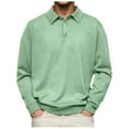 thumbnail image 1 of COSFO Casual Men's T-Shirts Long Sleeve Collared Button Tops Regular Pullover Polo T-Shirts, 1 of 7