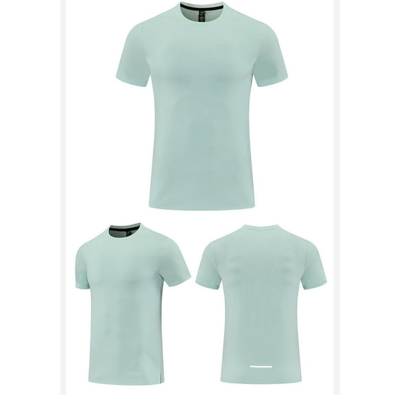 COSFO Casual Men's T-Shirts Short Sleeve Crew Neck Tops Slim Breathable Running Pullover Solid Mens Classic T-Shirt