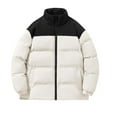 thumbnail image 1 of COSFO Casual Mens Jacket Zip Up Solid Puffer Yellow Quilted Jacket Waterproof Loose Long Sleeve Mid-Length Hoodless Jackets, 1 of 4